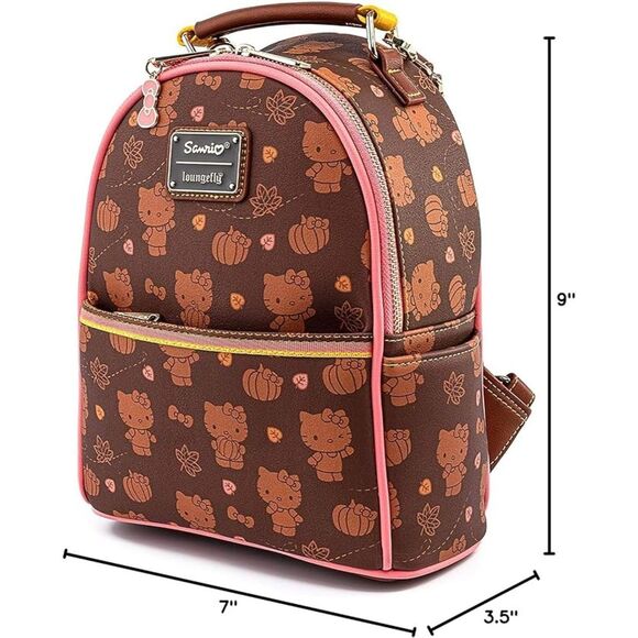 Loungefly x Sanrio Hello Kitty Pumpkin Spice Allover Mini Backpack - Picture 2 of 6